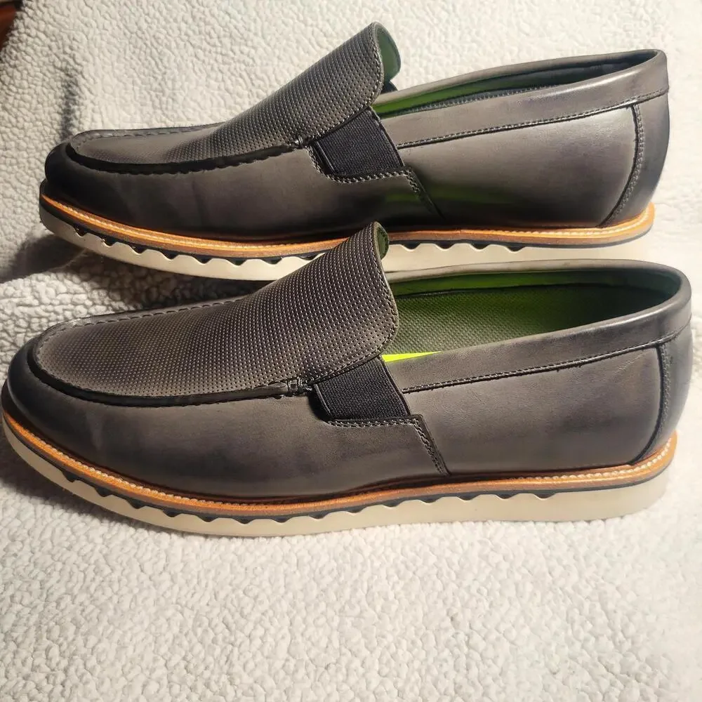 Vance Co. Men's Dallas Slip-on Loafers Gray Comfort Foam - Size 12